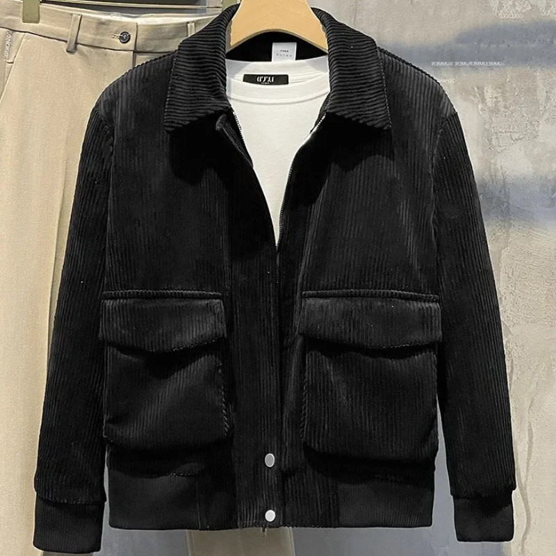 Men's Corduroy Short Jacket Pockets