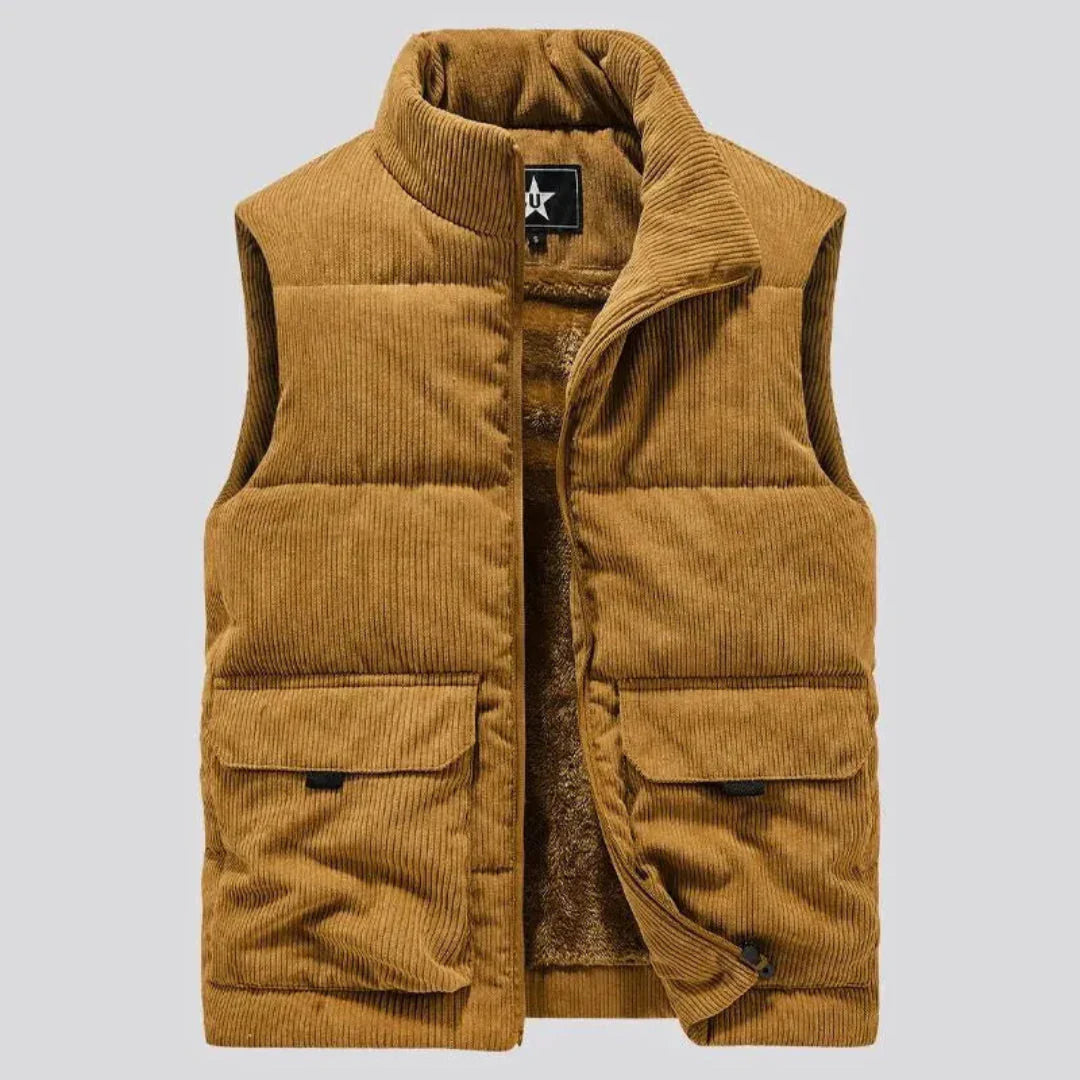 Warm Lined Corduroy Vest for Women