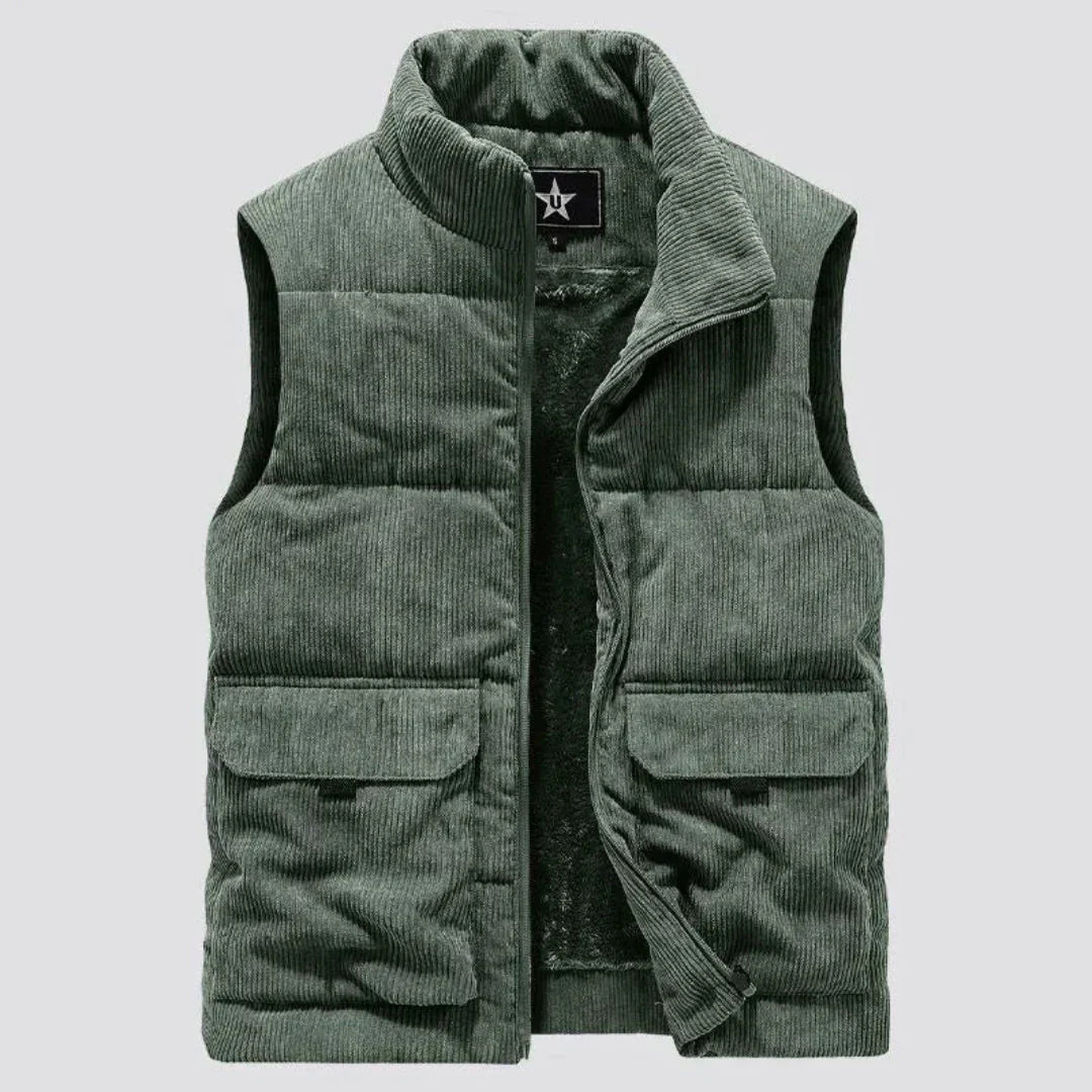 Warm Lined Corduroy Vest for Women