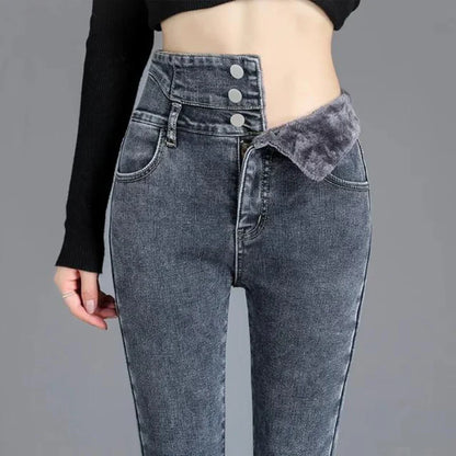 Soft Fleece Jeans Women Skinny Jeans