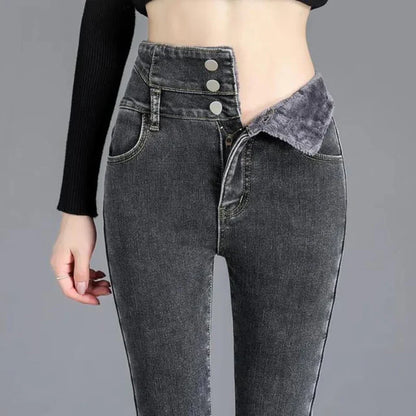 Soft Fleece Jeans Women Skinny Jeans