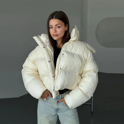 Women's Short Hooded Puffer Jacket Winter