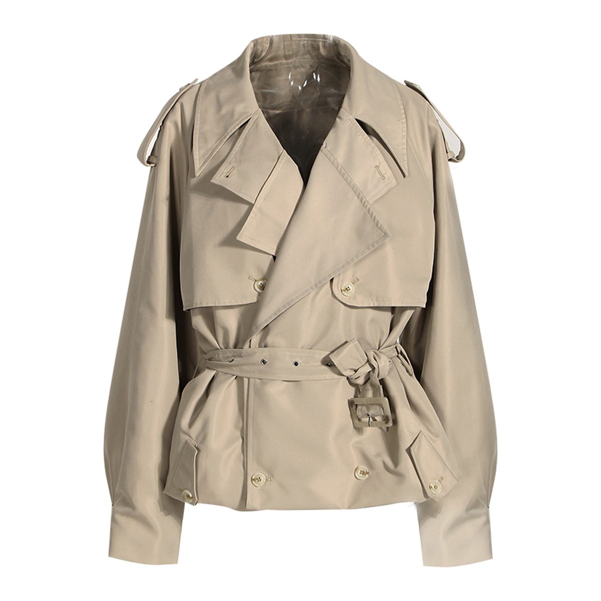 Women's Short Trench Coat Long-Sleeved Modern