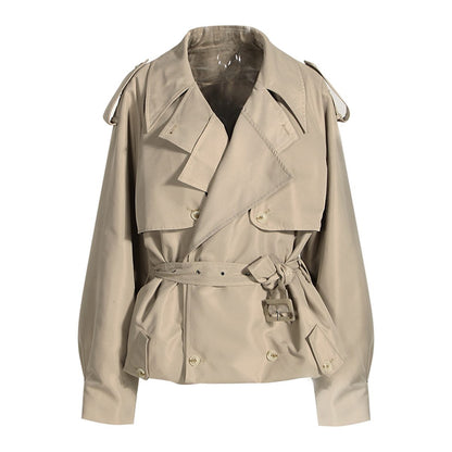 Women's Short Trench Coat Long-Sleeved Modern