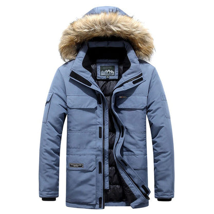 Men's Winter Coat Luxury Fur Details