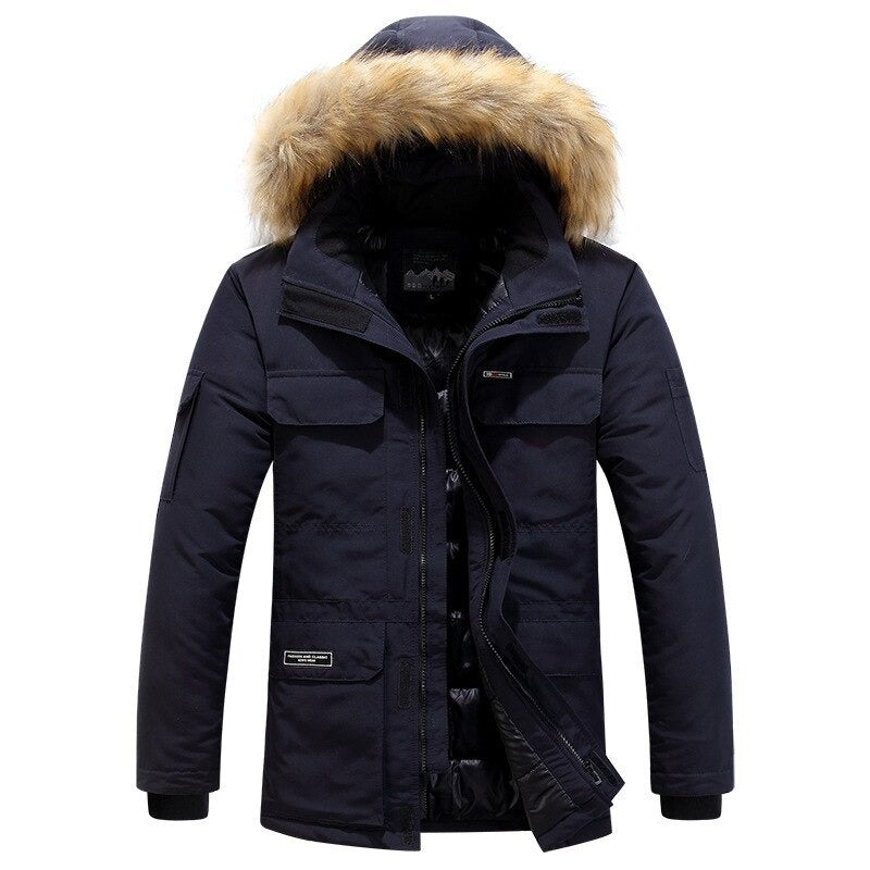 Men's Winter Coat Luxury Fur Details
