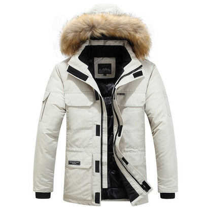 Men's Winter Coat Luxury Fur Details