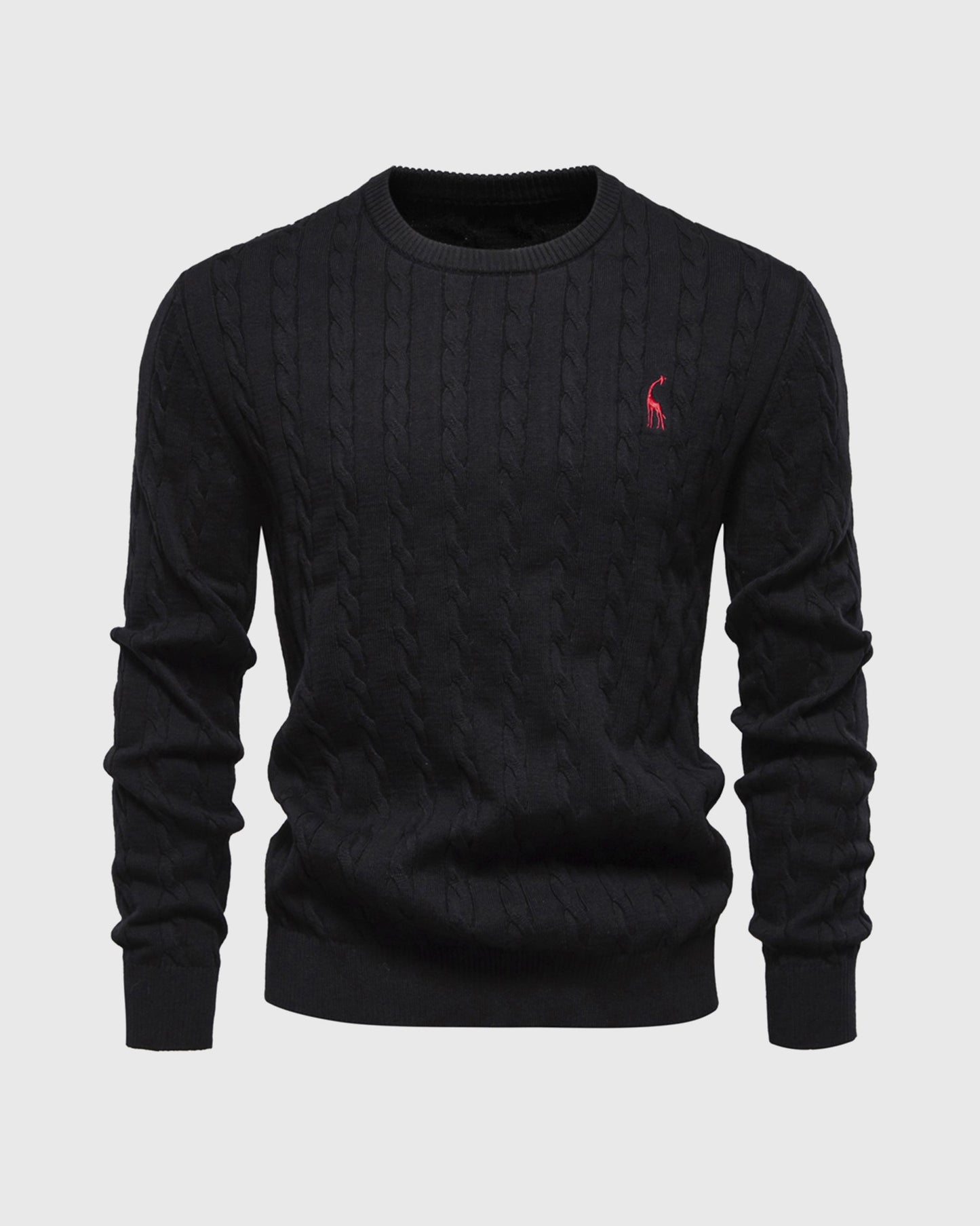 Stylish Clothing | Cable Knit Regular Fit Ribbed Cuffs Logo Detail