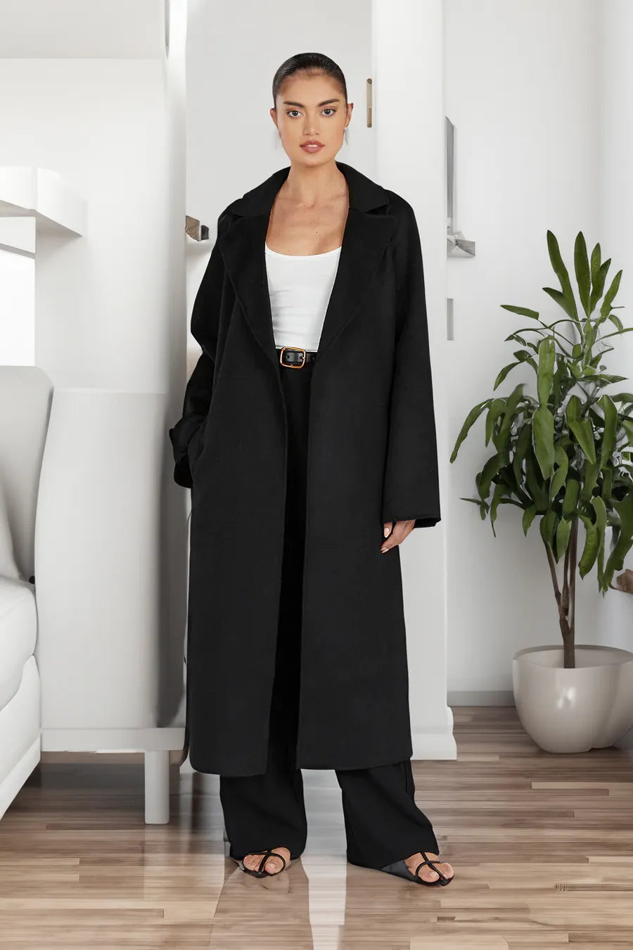 Elegant Women's Designer Wool Coat
