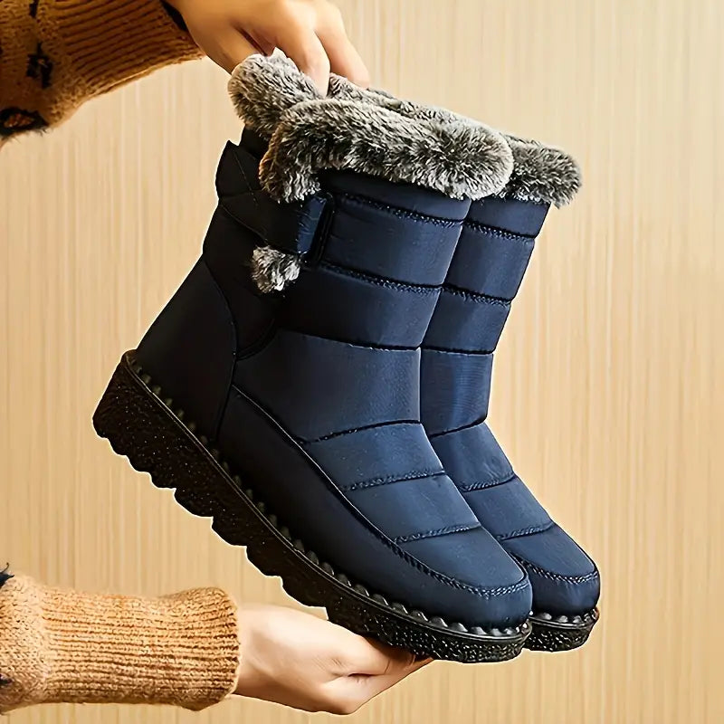 Damen Warme Schneestiefel Plüschfutter - IdealeKleiden