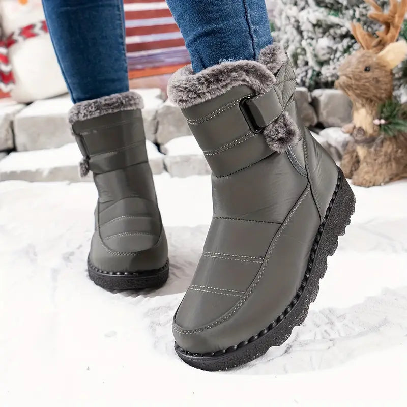 Damen Warme Schneestiefel Plüschfutter