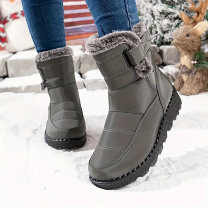 Damen Warme Schneestiefel Plüschfutter