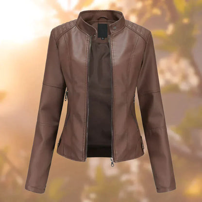 Women's Autumn Short Jacket Zipper Stand Collar