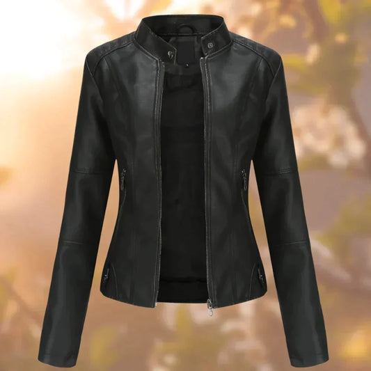 Herbstjacke Damen Kurz Reißverschluss Stehkragen - IdealeKleiden