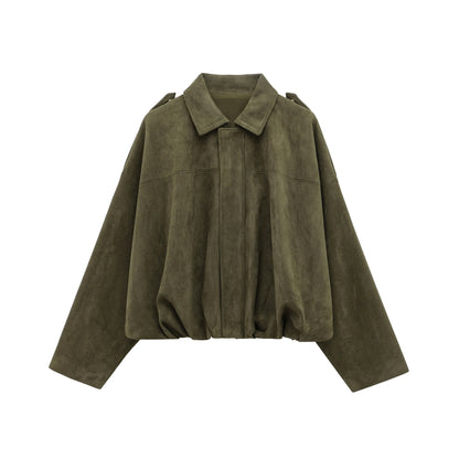 Leather Bomber Jacket Women Plain