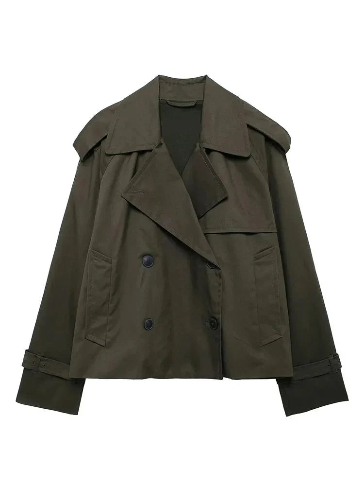 Classic Women's Cropped Trench Coat