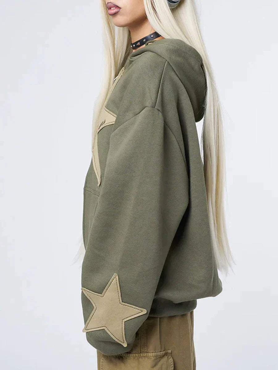 Frauen Strickjacke mit Glamour Sternen Muster - IdealeKleiden