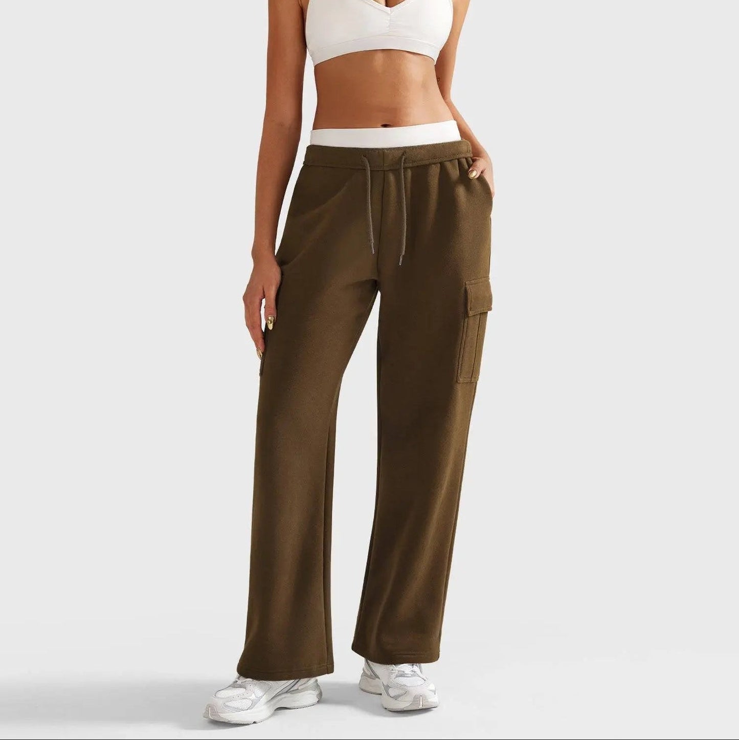 Comfortable High-Waisted Wide-Leg Joggers