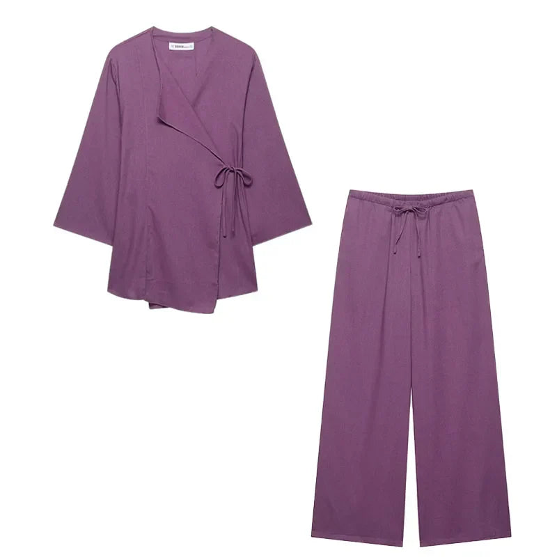 Sommer Leinenanzug Elegante Damenmode