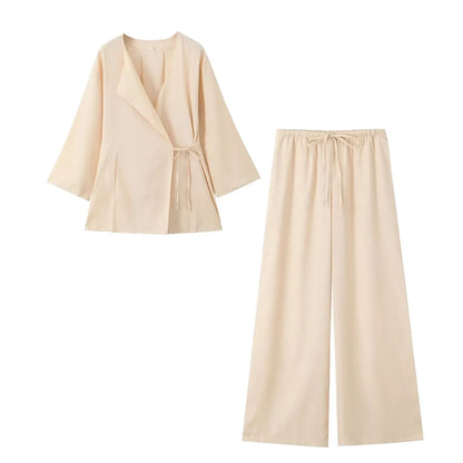 Sommer Leinenanzug Elegante Damenmode