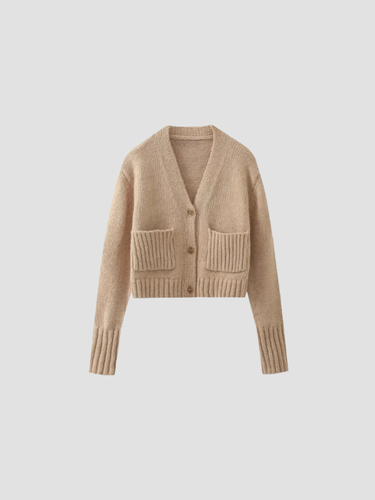 Damenschal Strickjacke Mit Taschen