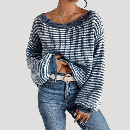 Women's Striped Long-Sleeve Sweater