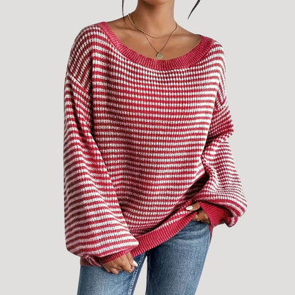 Women's Striped Long-Sleeve Sweater