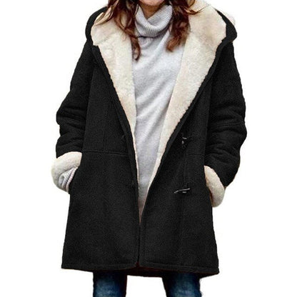 Isabella - Fleece Jacket Hoody Sporty Women Black