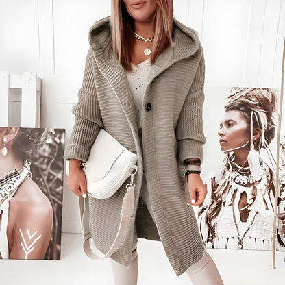 Women's Long Sleeve Cardigan Button Closure