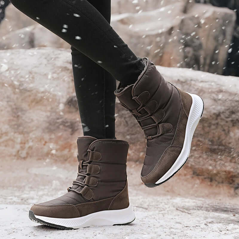 Water-repellent Boots Mid-height Combat Boots Hook and loop fastener
