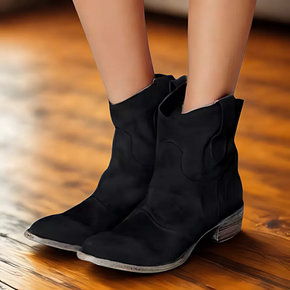 Stiefeletten Vintage Chic Niedriger Absatz - IdealeKleiden
