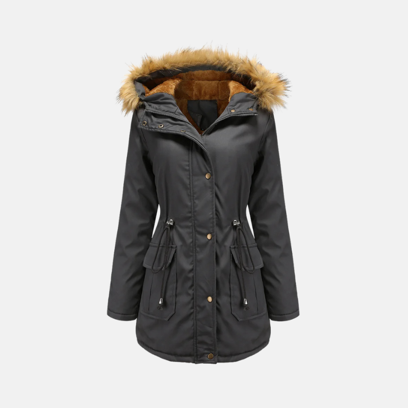 Women's Winter Parka Warm Fleece Faux Fur Hood