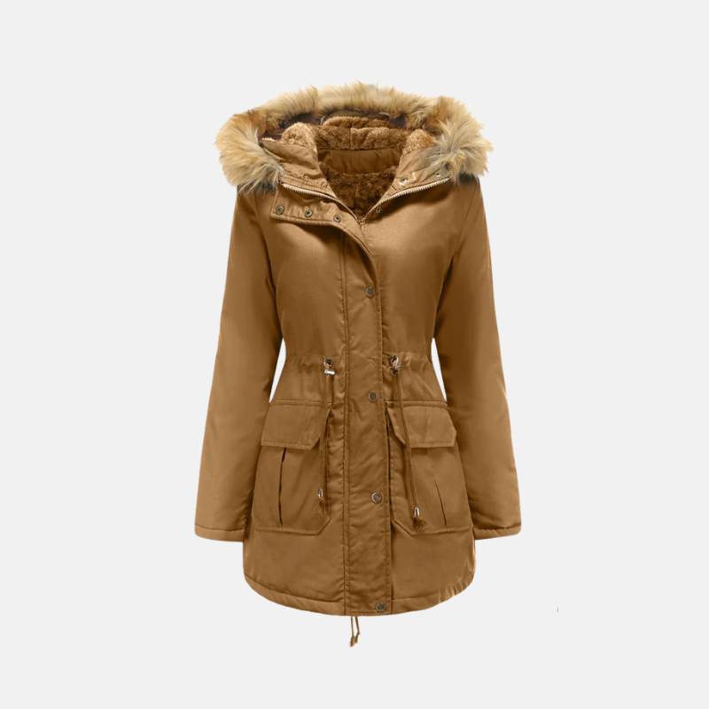 Women's Winter Parka Warm Fleece Faux Fur Hood