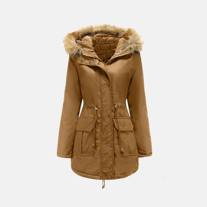 Women's Winter Parka Warm Fleece Faux Fur Hood