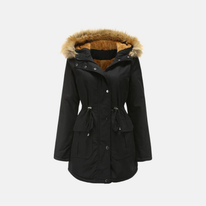 Women's Winter Parka Warm Fleece Faux Fur Hood