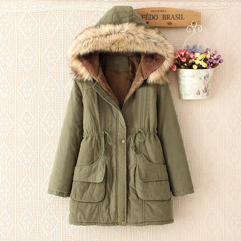 Women's Warm Winter Parka with Sherpa Lining and Faux Fur Hood