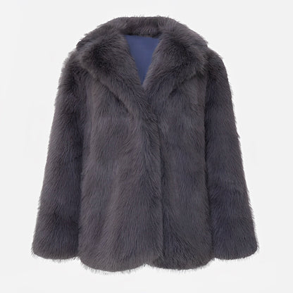 Women's Short Jacket Soft Faux Fur Loose Fit
