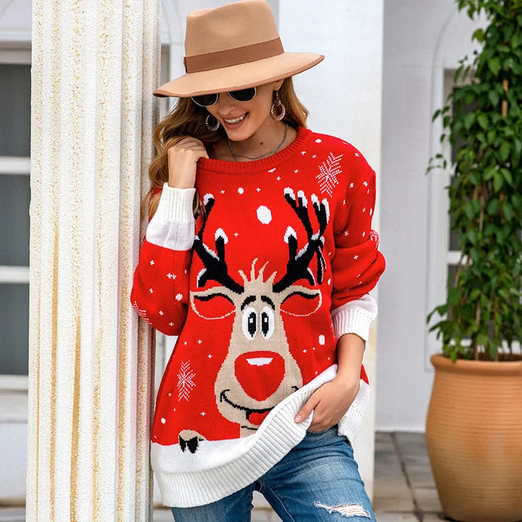 Weihnachtspullover Frauen Weich Geschenk