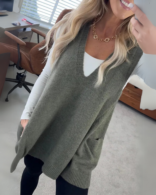 Women's Cardigan Sweater V-Neck With Pockets