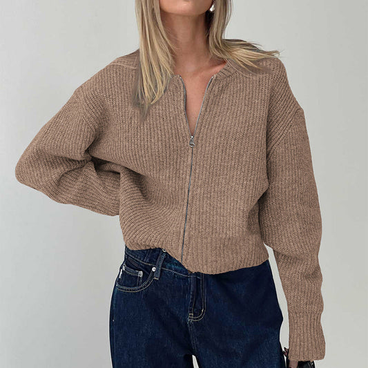 Damen Strickjacke Langarm Warm Elegant - IdealeKleiden