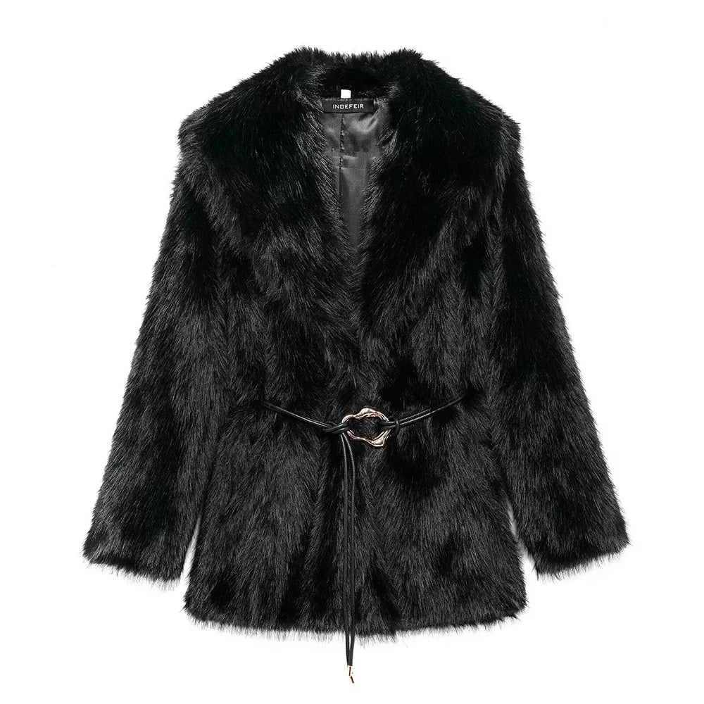 Elegant Winter Coat Long Sleeves Women