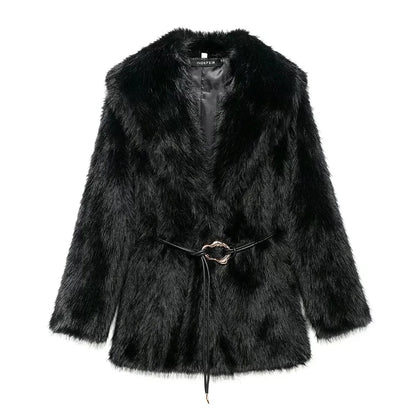 Elegant Winter Coat Long Sleeves Women