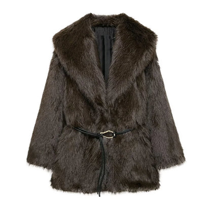 Elegant Winter Coat Long Sleeves Women