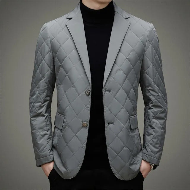 Men's Quilted Jacket, Elegant Blazer Style