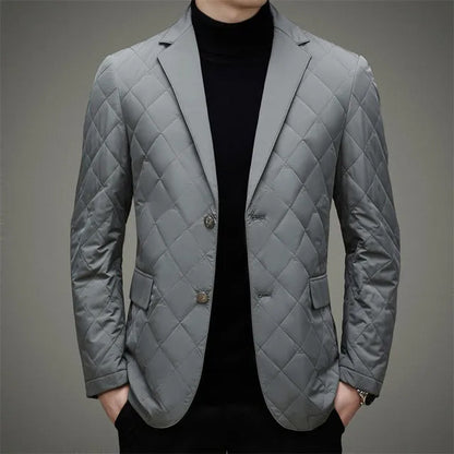 Men's Quilted Jacket, Elegant Blazer Style