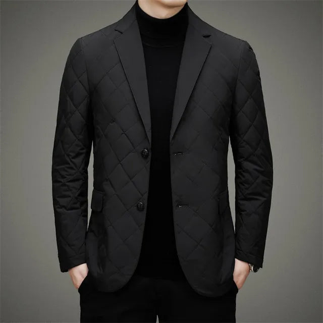 Men's Quilted Jacket, Elegant Blazer Style