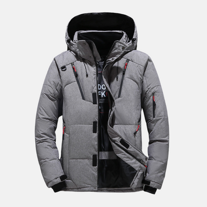 Down Jacket Warm Insulated with Hood and Pockets