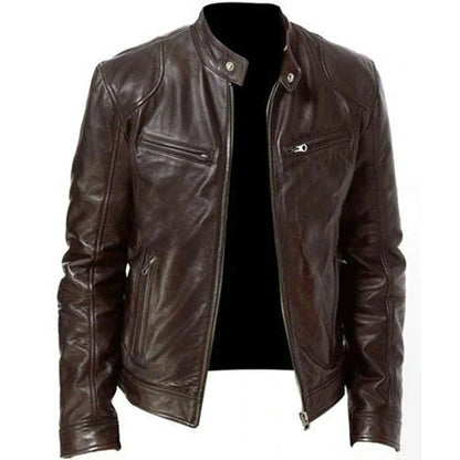 Men's Leather Jacket Windproof Stylish