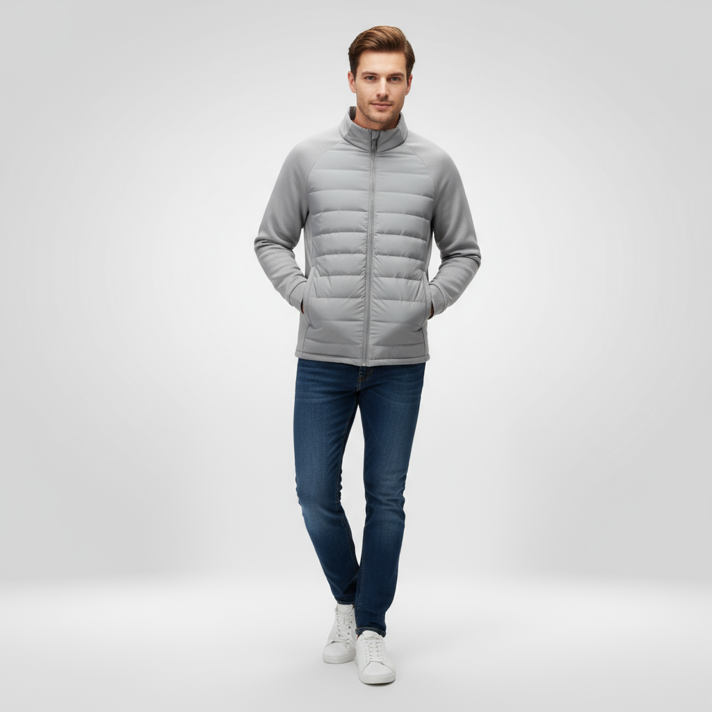 Leichte Herren Winterjacke Warm Reißverschluss Daunenfüllung - IdealeKleiden