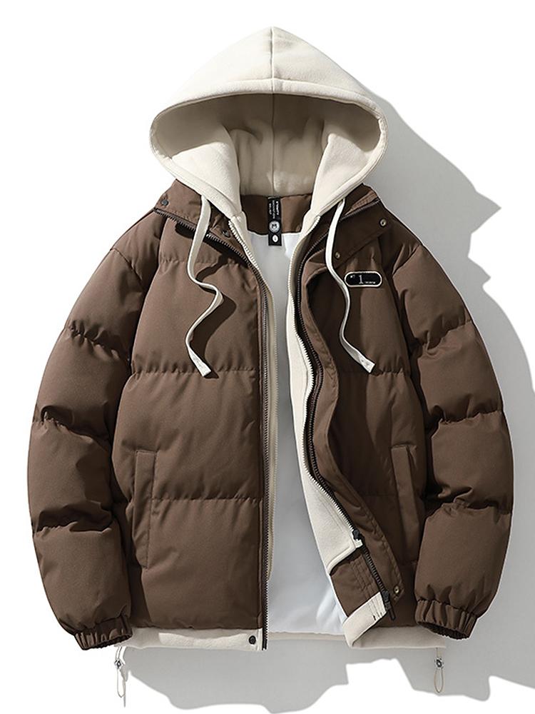 Herren Daunenjacke Warm Kapuze Wintermantel - IdealeKleiden